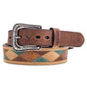 Roughy - Mens Ouray 1.75-1.5 Tapered Leather Belt With And Patchwork Overlay