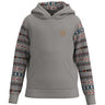 Roughy - Youth Summit Hoodie With Multi Color Pattern Sleeves With Kangaroo Pocket And Hood & Internal Phone Pocket