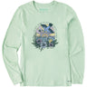 Life Is Good - Womens Dreamy Floral Bird Sunrise Best Things Long Sleeve Crusher T-Shirt