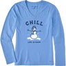 Life Is Good - Womens Chill Snowman Long Sleeve V-Neck T-Shirt