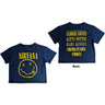 Nirvana - Womens Yellow Happy Face Flower Sniffin Crop Top