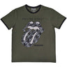 The Rolling Stones - Unisex Ringer Black & White Tongue T-Shirt