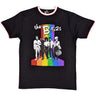 B52S - Unisex Ringer Rainbow Stripes Ringer T-Shirt