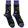 Rob Zombie - Unisex Skull Face Green/Purple Ankle Socks