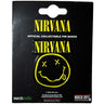 Nirvana - Unisex Logo & Happy Face Cut-Out Pin Badge