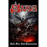 Saxon - Unisex Hell, Fire And Damnation Textile Poster