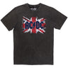 Ac/Dc - Unisex Flag Stone Wash T-Shirt
