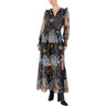 Miss Me - Womens Mixed Media Tiered Dress With Puff Sleeves