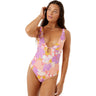 Roxy - Womens Bell Bottom Blooms Plunge One-Piece Swimsuit