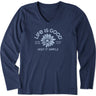 Life Is Good - Womens Crafty Keep It Simple Daisy Long Sleeve T-Shirt