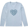 Life Is Good - Womens Woodcut Heart Long Sleeve Crusher T-Shirt