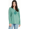 Life Is Good - Womens Best Things Floral Paw Long Sleeve Hooded T-Shirt
