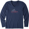 Life Is Good - Womens Christmas Tree Truck Long Sleeve T-Shirt