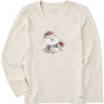 Life Is Good - Womens Snowman W Red Wine Long Sleeve Crusher T-Shirt