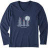 Life Is Good - Womens Snowy Pines With Cardinals Long Sleeve T-Shirt