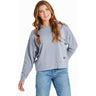 Life Is Good - Womens Solid French Terry Boxy Crew Neck Sweatshirt