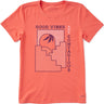 Life Is Good - Womens Good Vibes Steps Short Sleeve Crusher T-Shirt