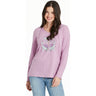 Life Is Good - Womens Keys To Happiness Dragonfly Long Sleeve Hooded T-Shirt