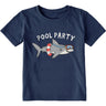 Life Is Good - Toddlers Shark Pool Party Short Sleeve Toddler Crusher T-Shirt