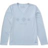 Life Is Good - Womens Three Doodle Snowflakes Long Sleeve T-Shirt