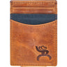 Roughy - Unisex Crazy Horse Branded Money Clip With Leather Accent Pocket