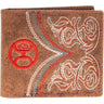 Hooey - Unisex Ranger Logo & Boot Stitch Filigree Embroidered Bifold Wallet With Accents