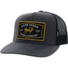 Hooey - Mens Rank Stock Hooey Charcoal / Black 5-Panel Trucker With Black / Gold Rectangle Patch - Osfa