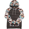 Hooey - Womens Summit Space Dye Hoodie With Multi Color Etched Tile Shape Sleeve Kangaroo Pocket And Hood & Internal Phone Pocket