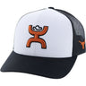 Hooey - Mens Ut White / Black 6-Panel Trucker Cap With Orange Hooey Logo - Osfa