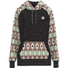 Hooey - Womens Summit Hoodie With Aztec Pattern On Sleeves Kangaroo Pocket And Hood With Internal Phone Pocket