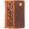 Hooey - Unisex Original Laser Cut Hands-Up Logo Bifold Money Clip Front Wallet With Lakota Print Inlay