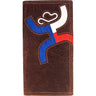 Hooey - Unisex Texican Laser Cut Hands Up Rodeo Wallet With Texas Flag Inlay