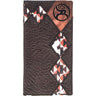 Roughy - Unisex Tahonta & Grid Pattern Diamond Patchwork Leather Rodeo Wallet