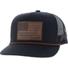 Hooey - Mens Liberty Roper 6-Panel Trucker Cap With Leather Rectangle Patch