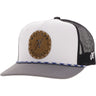 Hooey - Mens Spur Denim 5-Panel Trucker Cap With Leather Circle Patch