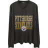 Junk Food - Mens Steelers Long Sleeve Henley