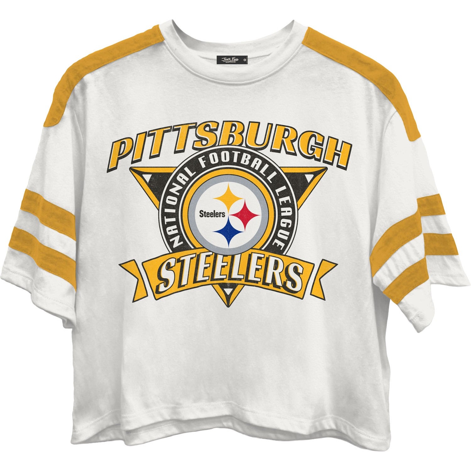 Junk Food - Womens Steelers Striped Crop T-Shirt  Dress Code