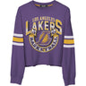 Junk Food - Womens Lakers Banner Crop Fleece Sweatshirt