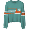 Junk Food - Womens Dolphins Retro Crop Fleece Sweatshirt