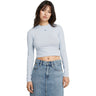 G-Star Raw - Womens Cropped Mock Slim Long Sleeve Top