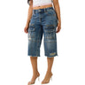 True Religion - Womens Bobbi Baggy Cargo Capris