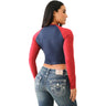 True Religion - Womens Contrast Raglan Long Sleeve T-Shirt