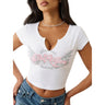 True Religion - Womens Crystal Wing V Notch T-Shirt