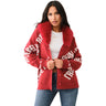 True Religion - Womens Fur Collar Aop Sweater