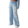 True Religion - Womens Heavily Destroyed Bobbi Baggy Jeans