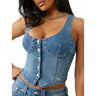 True Religion - Womens Scoop Neck Denim Top