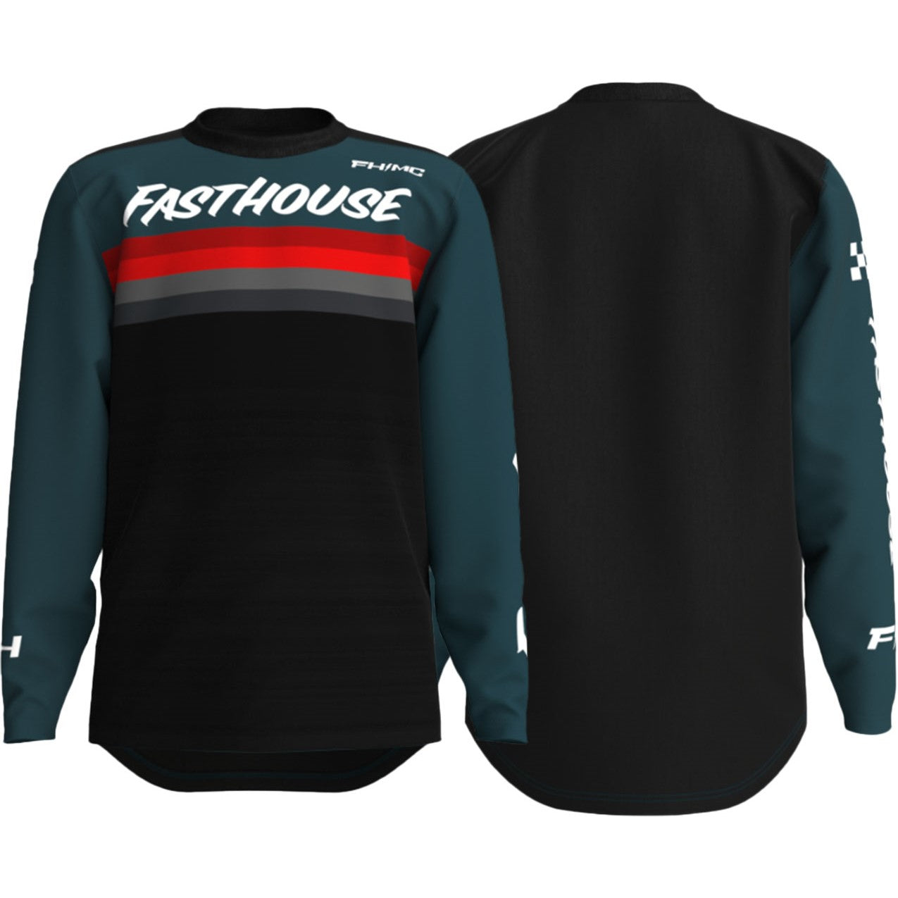 Fasthouse - Youth Carbon Force Long Sleeve Jersey - X-Small / Teal Fasthouse - Youth Carbon Force Long Sleeve Jersey - X-Small / Teal