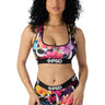 Psd Underwear - Womens Gothic Floral Racerback Sports Bra