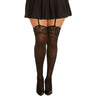 Dreamgirl - Womens Black Diamond Sheer Lace Thigh High