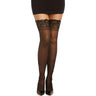 Dreamgirl - Womens Black Diamond Lace Top Thigh High